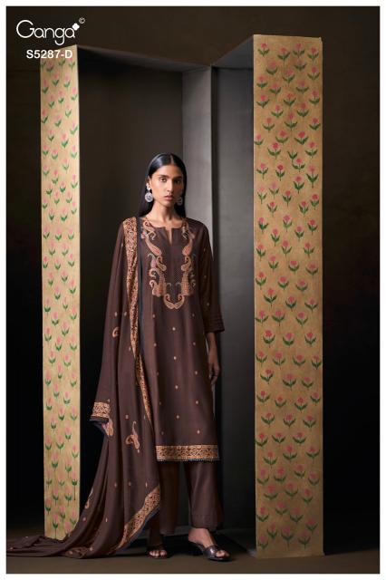 Ganga haelia 5287 pashmina dress materials wholesale